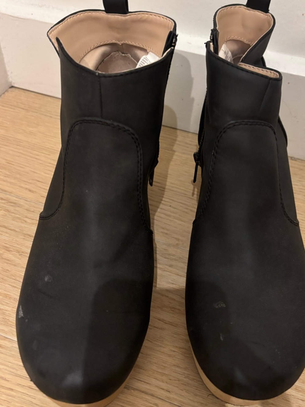 Black Ankle Boots with Side Zip